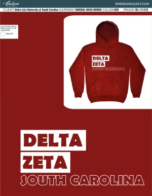 03-111219 Delta Zeta University of South Carolina Mineral Wash Hoodies 2019-03