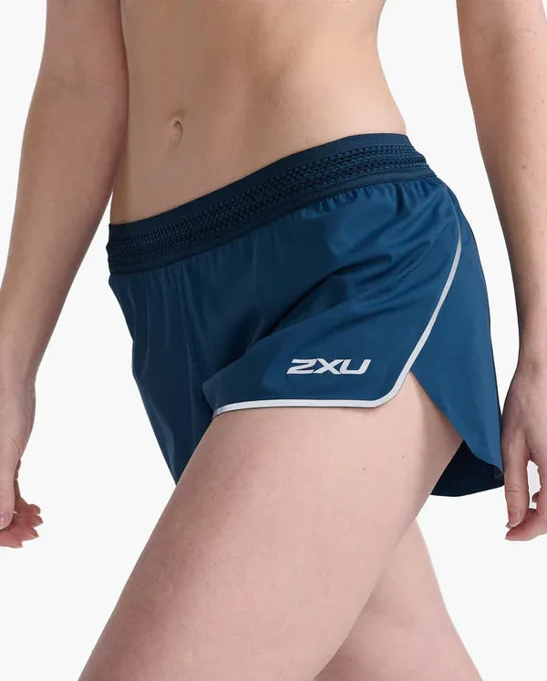 2XU Light Speed 3 Inch Shorts, Damen, Moonlight/Silver Reflective