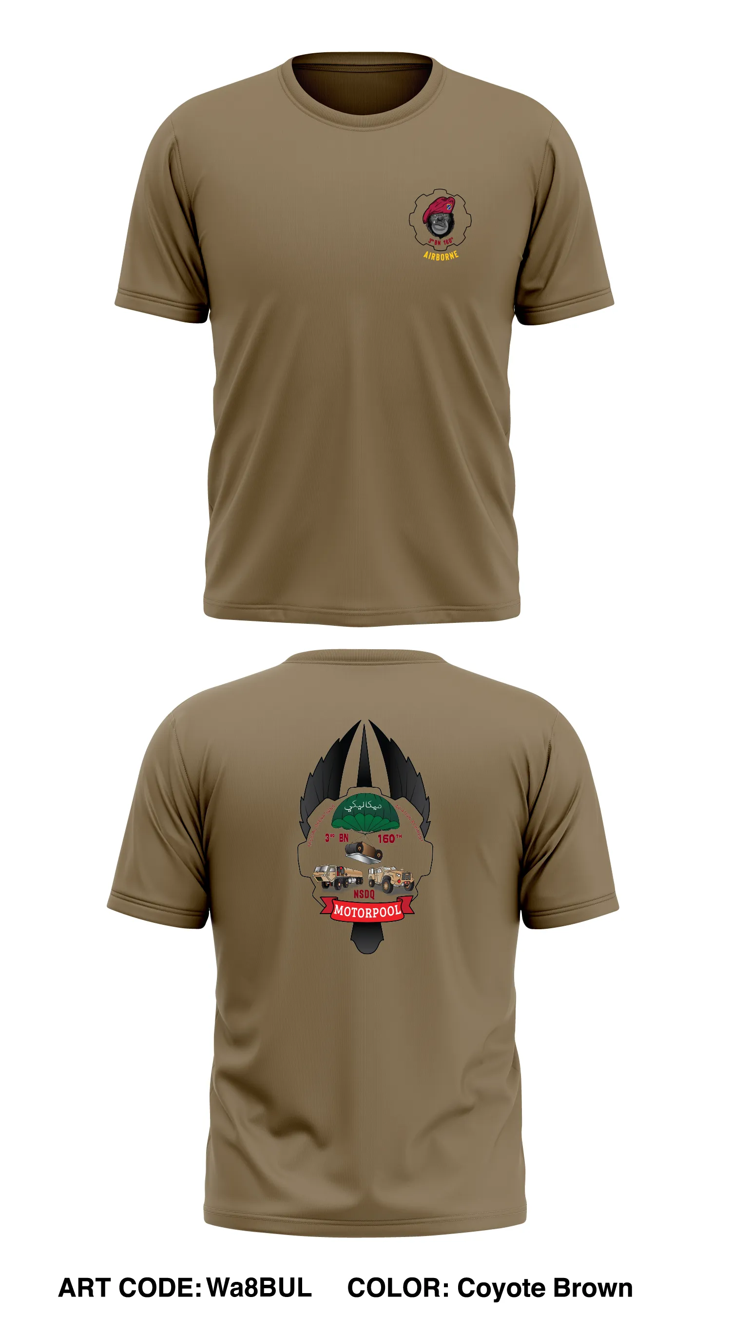 3/160th motorpool Store 1 Core Men's SS Performance Tee - Wa8BUL