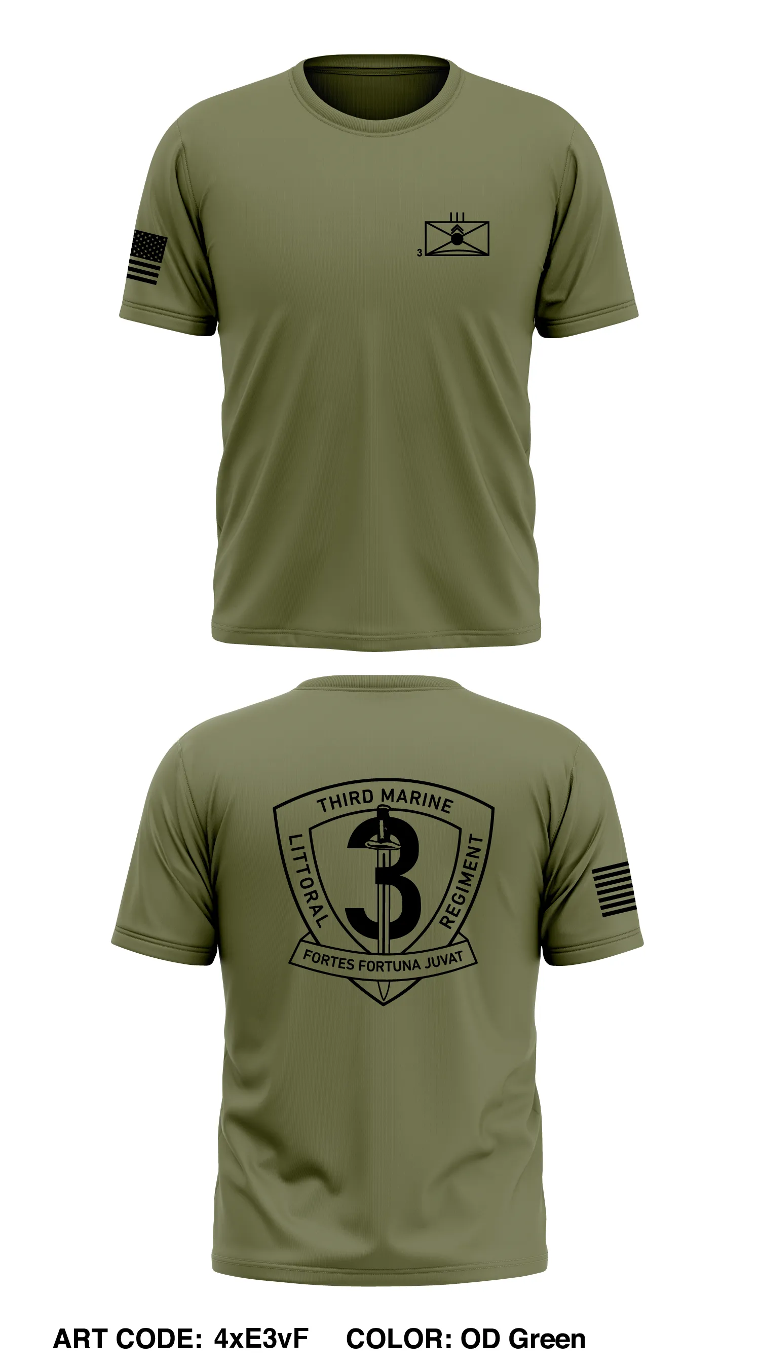 3D Marine Littoral Regiment Core Men's SS Performance Tee - 4xE3vF