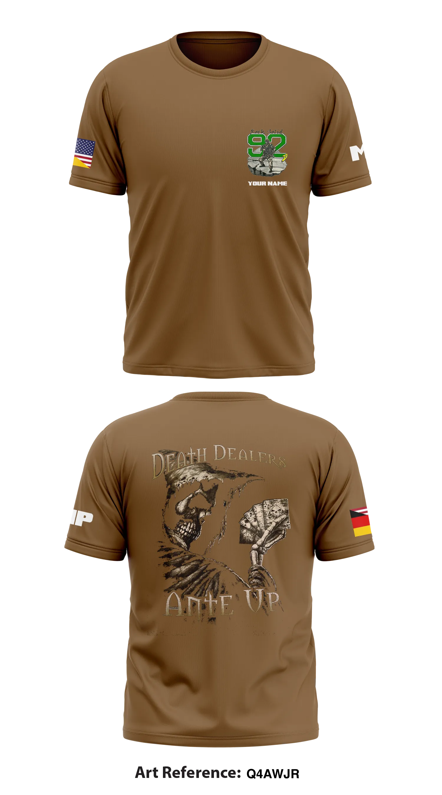 92nd MP Co -Rock Solid- Store 1 Core Men's SS Performance Tee - Q4AWJr