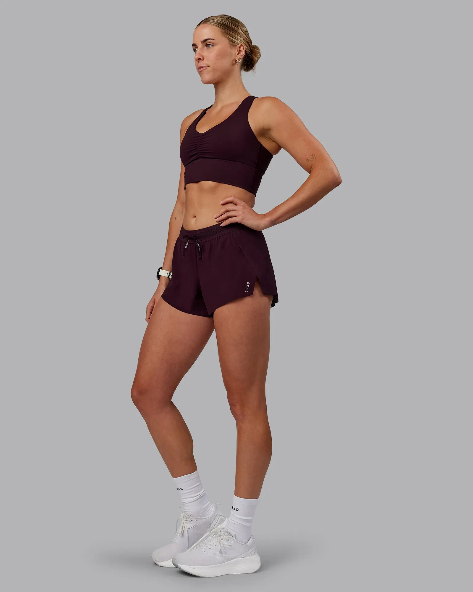 Accelerate 3" Run Shorts - Mulberry