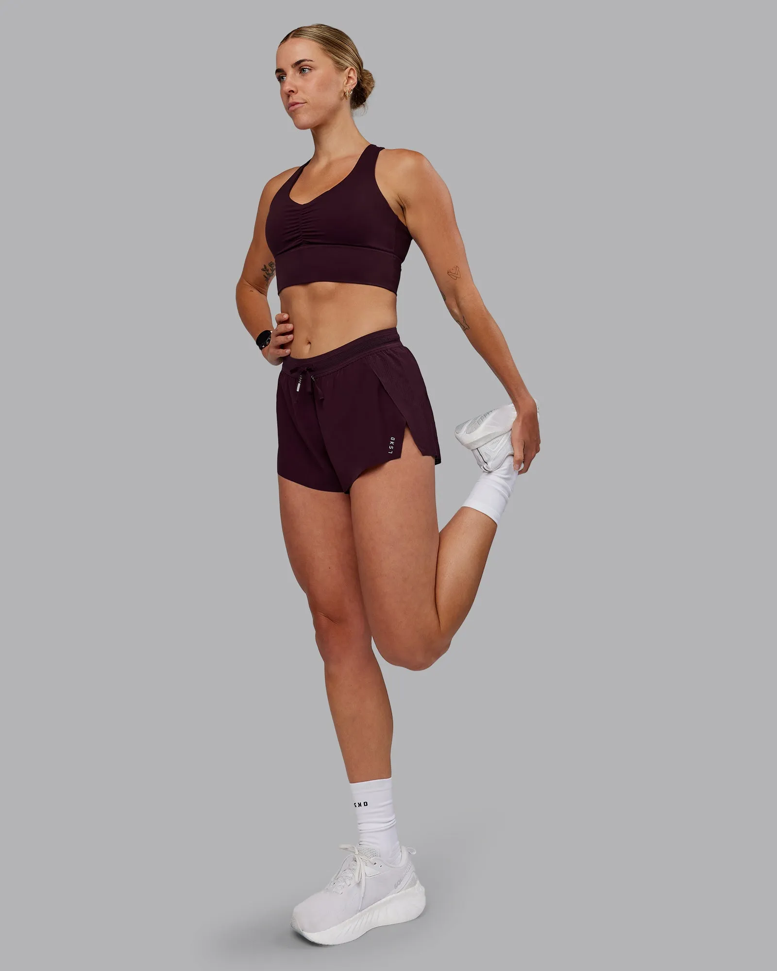 Accelerate 3" Run Shorts - Mulberry