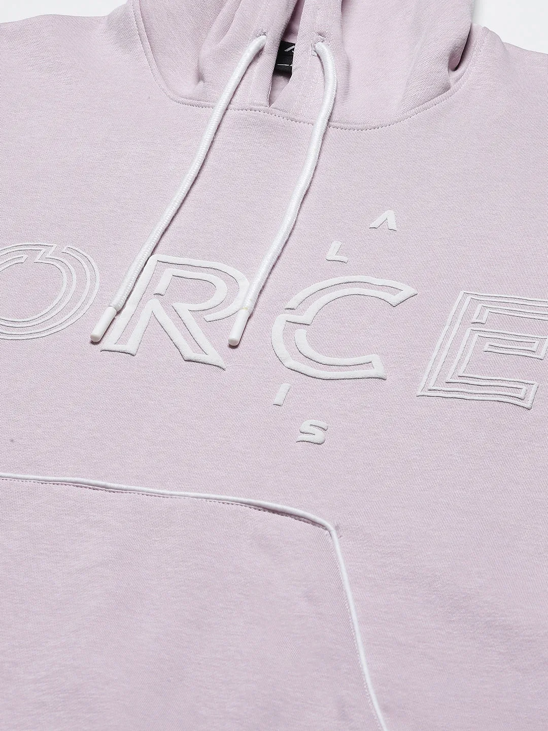Alcis Men Lavender & White Printed Hooded Sweatshirt