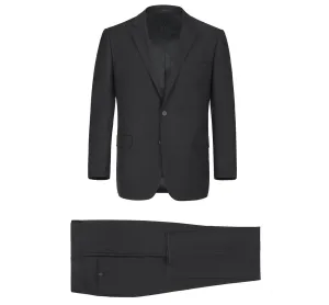 Alessandro Vitello by Renoir Black 2-Piece Slim Fit Single Breasted Notch Lapel Suit 201-1
