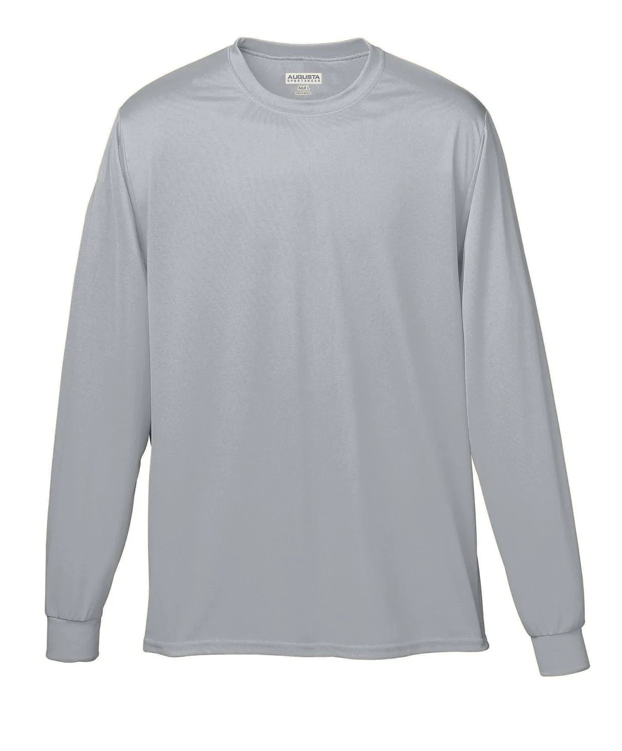 Augusta Long Sleeve Moisture Wicking T-Shirt | Silver Grey