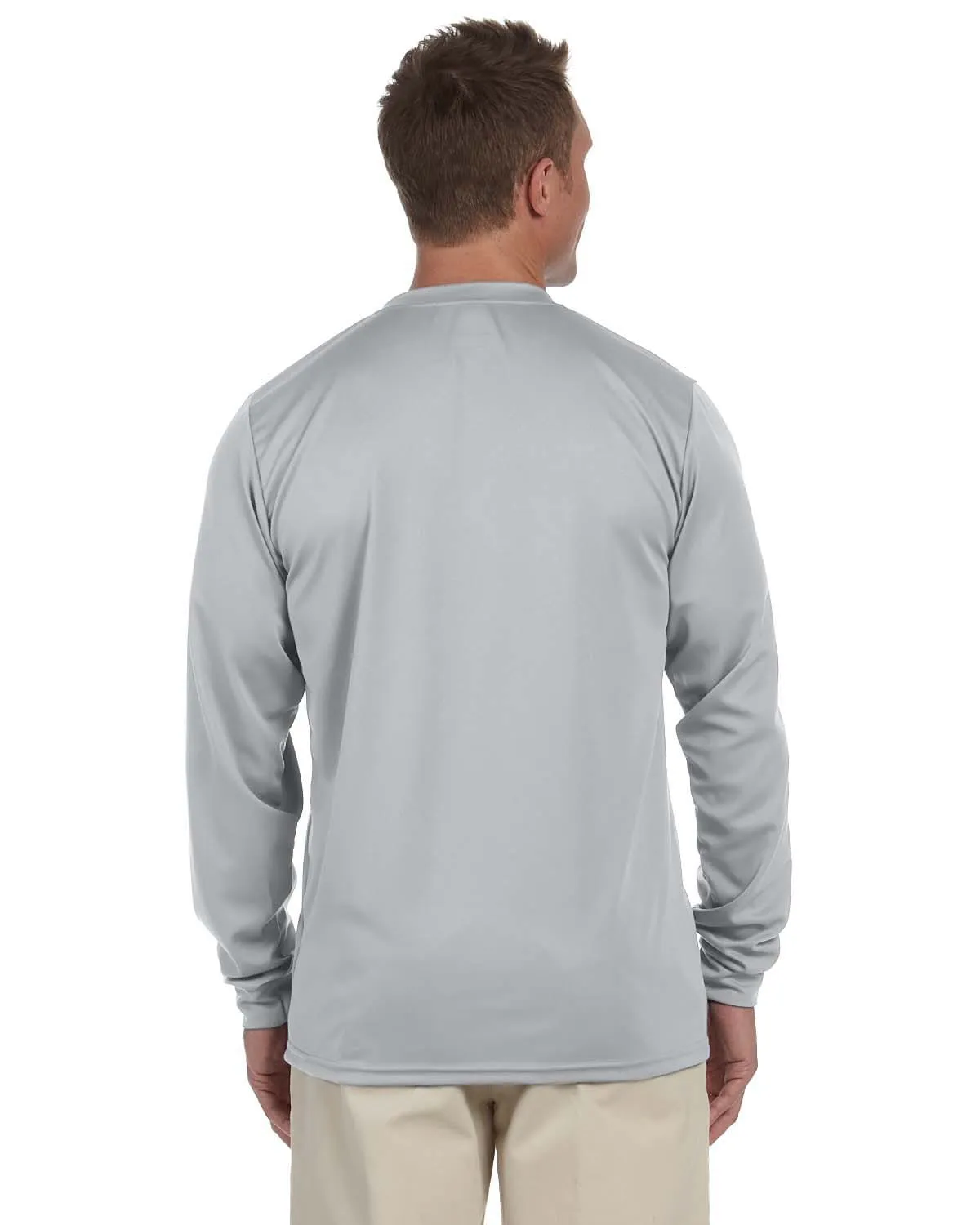 Augusta Long Sleeve Moisture Wicking T-Shirt | Silver Grey