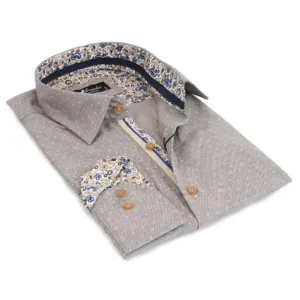Beige Mens Slim Fit Designer Dress Shirt - tailored Cotton Shirts for Work and Casual Wear