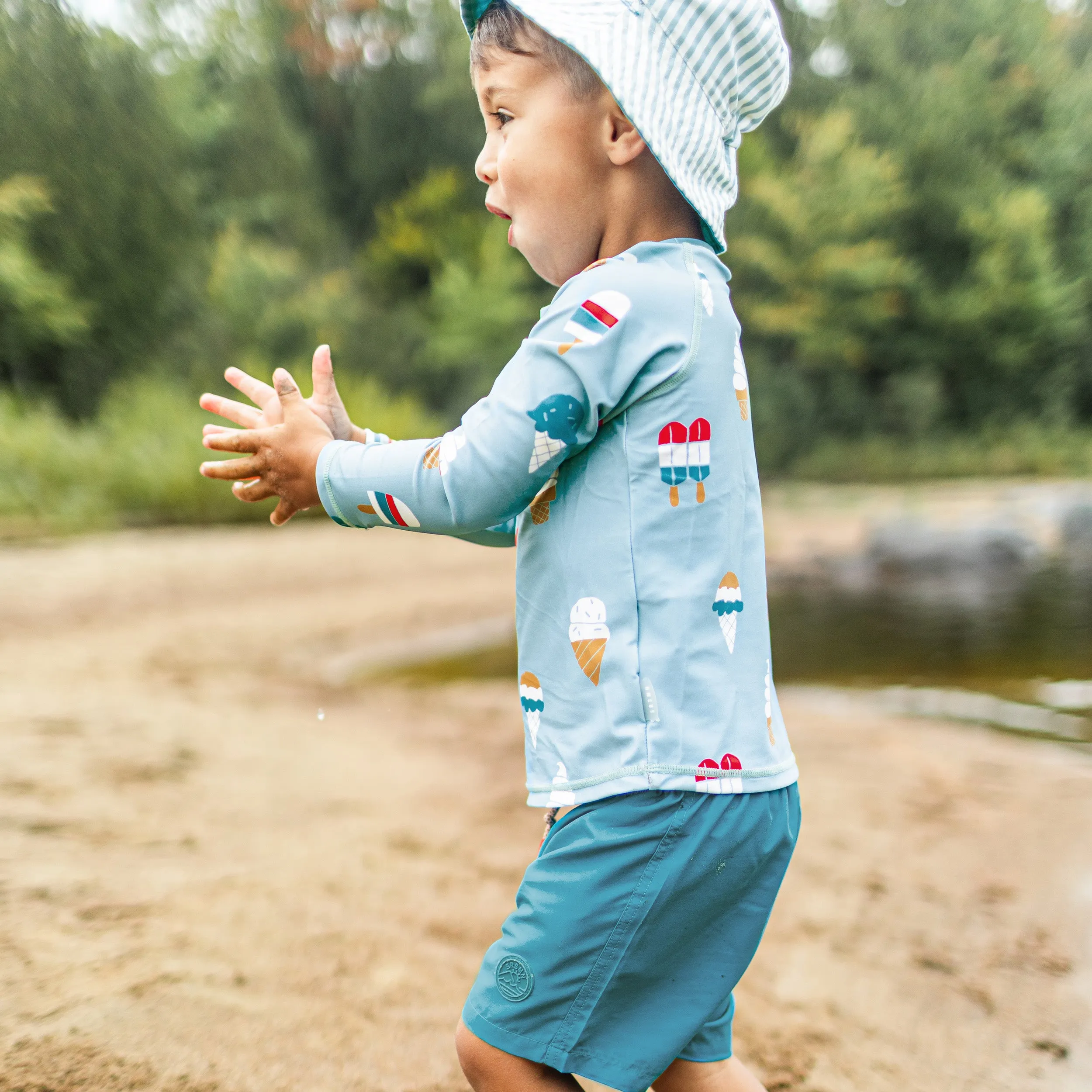 Bermudas de bain bleu, bébé || Blue swimming bermudas, baby