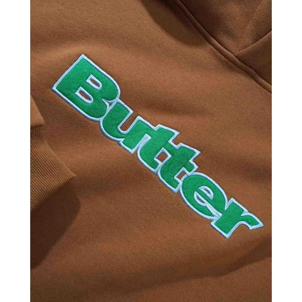 Butter Goods - Felt Logo Applique Hoodie Brown