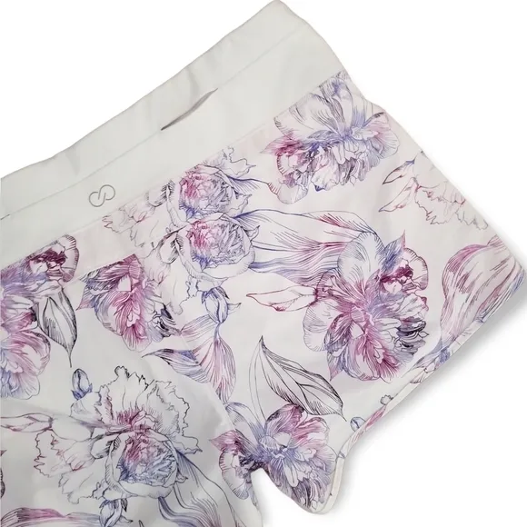 CALIA by Carrie Underwood Anywhere Trim Detail Athletic Shorts Floral Purple