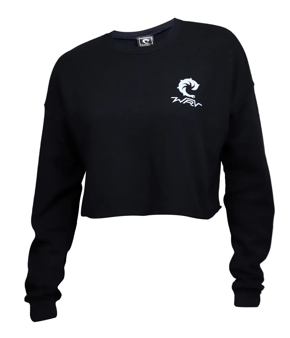 Checker Wave Ladies Crop Crew Sweatshirt