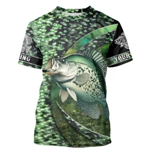 Crappie Fishing Green Scales freshwater fish Customize Name All-over Print Unisex fishing T-shirt NPQ125
