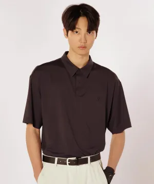 CREVE NINE: Men's String UV Protection Collar T-Shirt - Black