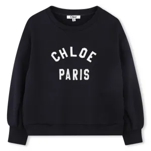 Girls Navy Logo Sweatshirt