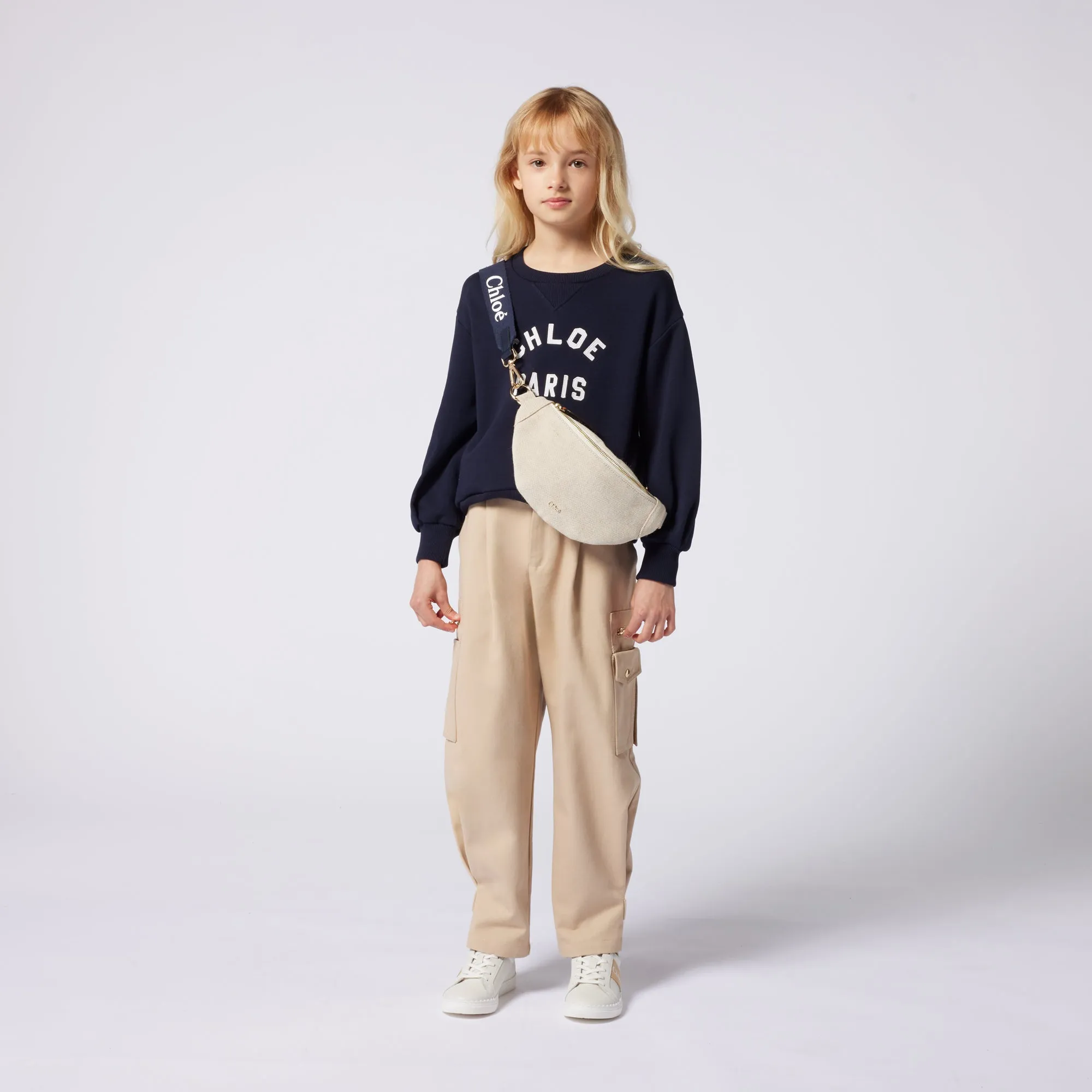 Girls Navy Logo Sweatshirt
