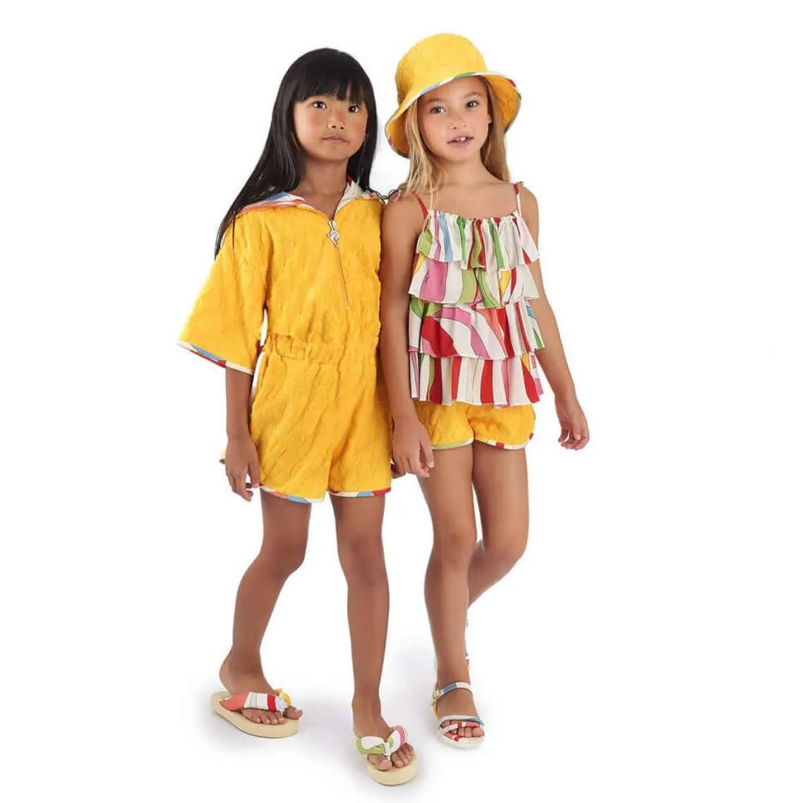 Girls Yellow Towelling Short