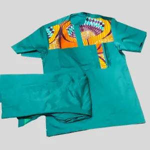 Green short sleeve men set