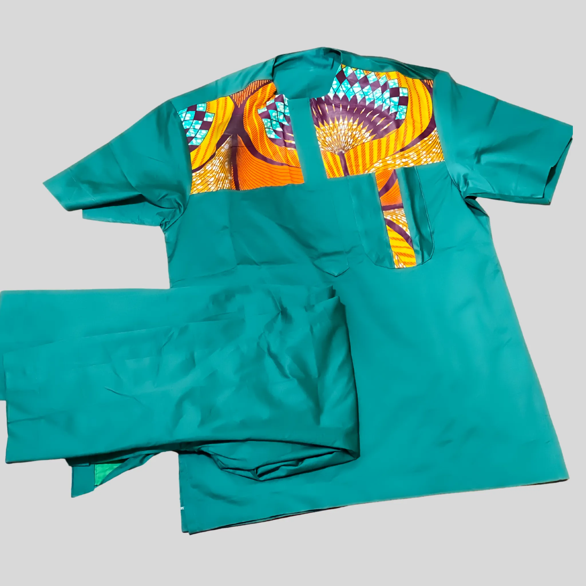 Green short sleeve men set