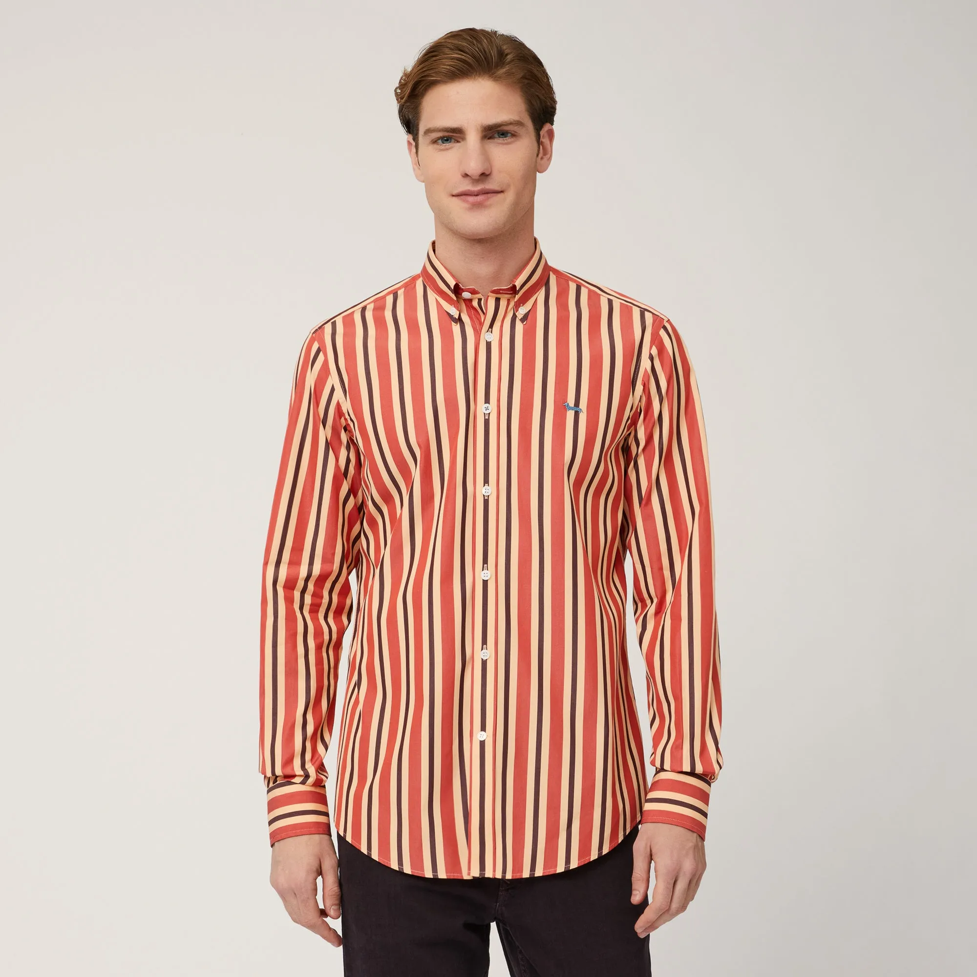Harmont & Blaine Vertical Stripe Shirt - Orange