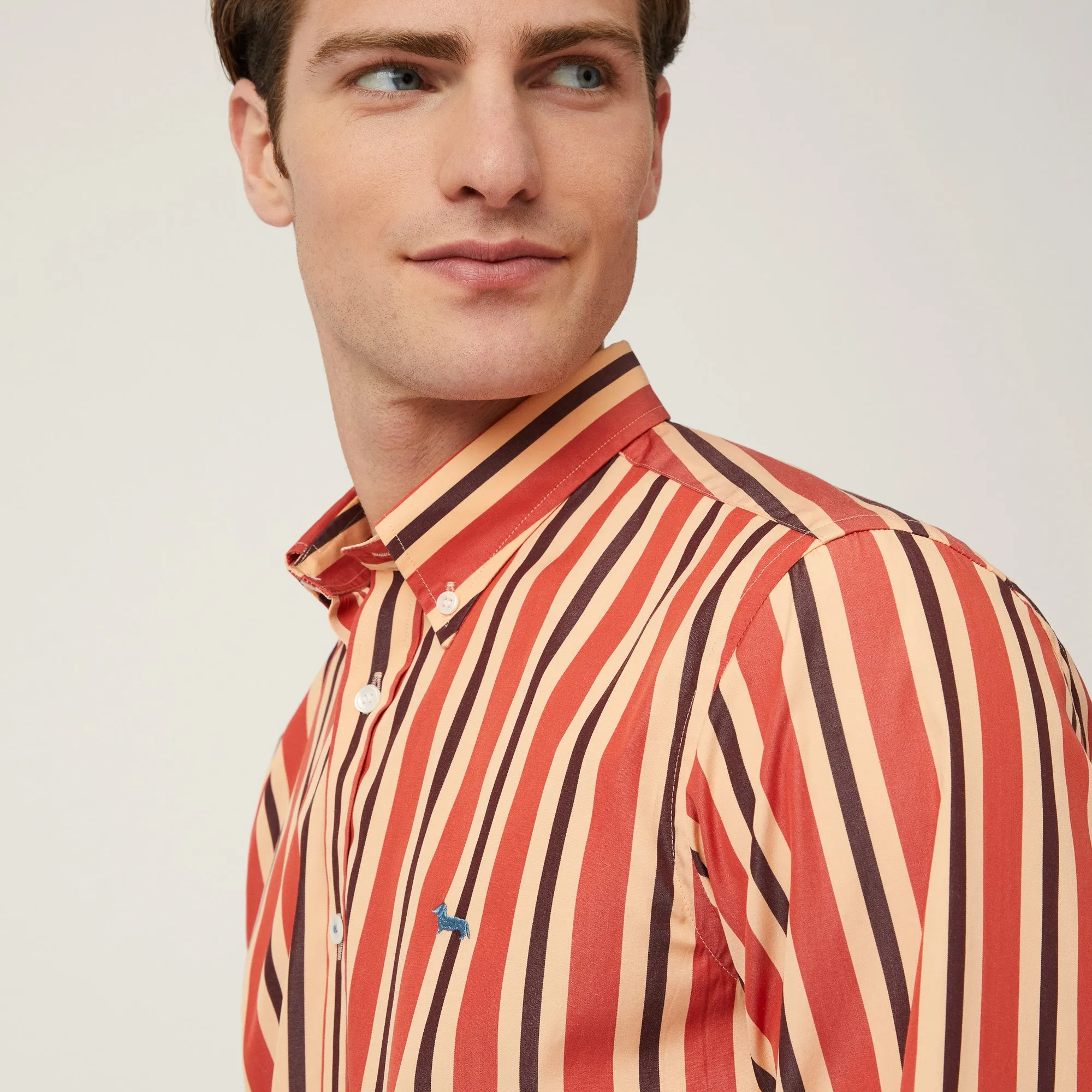 Harmont & Blaine Vertical Stripe Shirt - Orange