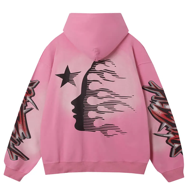 Hellstar Brainwashed Without Brain Hoodie Pink