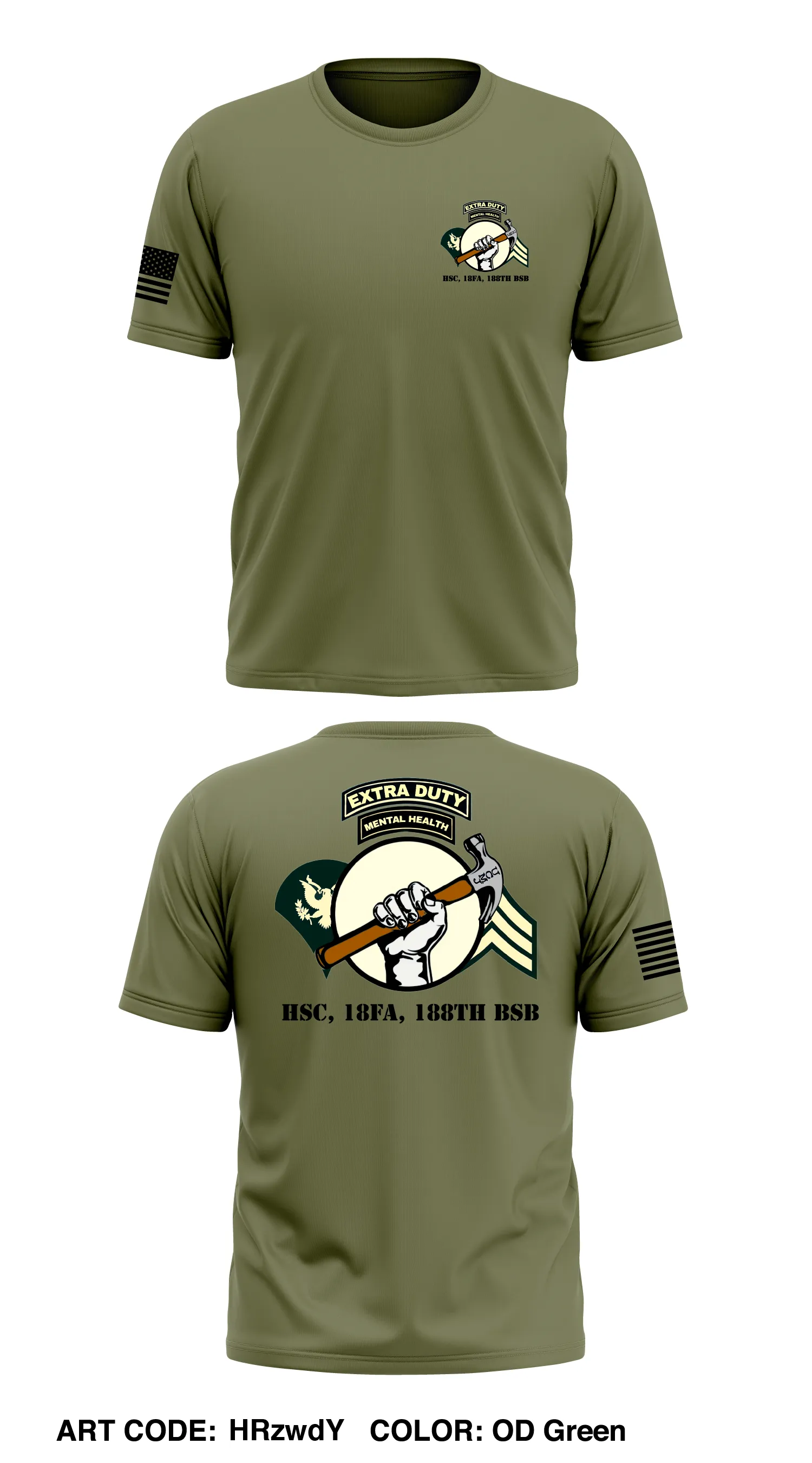 Hsc, 18fa, 188th bsb Store 1 Core Men's SS Performance Tee - HRzwdY