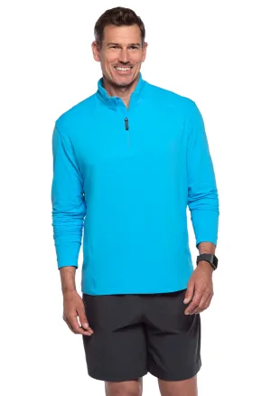 Ibkul Icifil   Men's SPF 50 Long Sleeve Sun Shirt Mock Neck  Turquoise