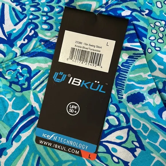 Ibkul Krista Swing Skort 13in in Blue Turquoise