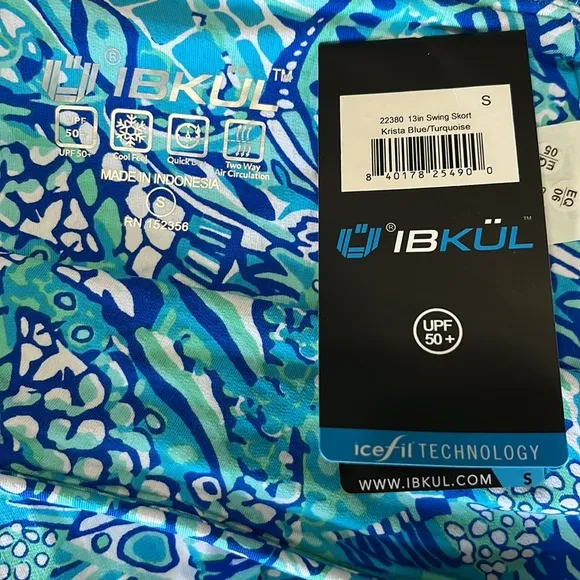 Ibkul Krista Swing Skort 13in in Blue Turquoise