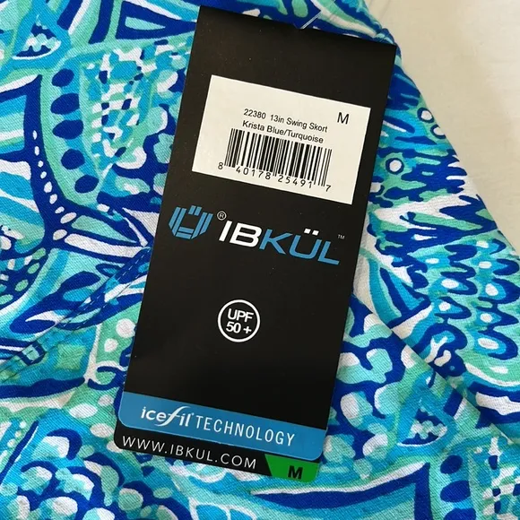 Ibkul Krista Swing Skort 13in in Blue Turquoise