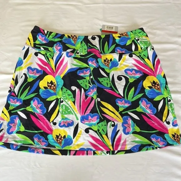 IBKUL Straight Skort Caroline Black Combo Size XL