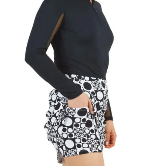 Ibkul Swing Skort Elise Black and White L and XL
