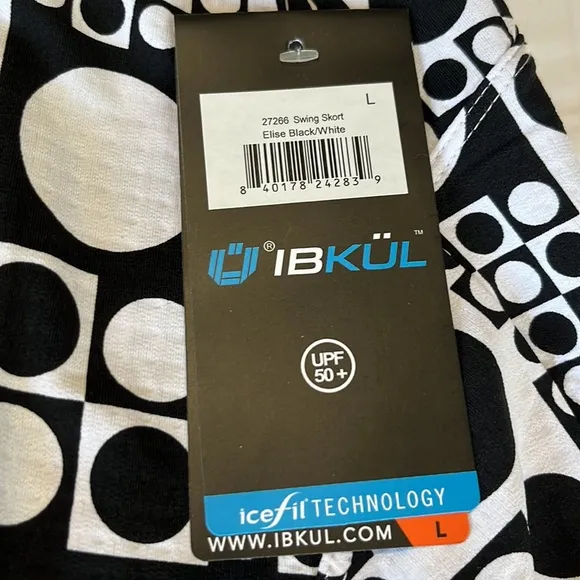 Ibkul Swing Skort Elise Black and White L and XL