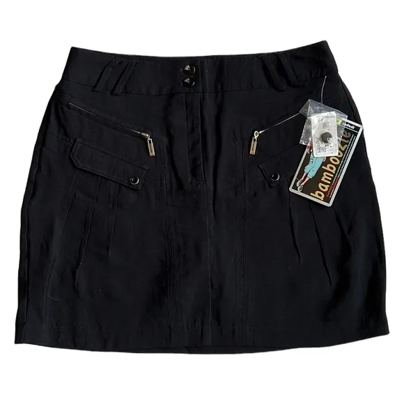 Jamie Sadock Bamboozle Jet Black Golf Skort Size 4 New
