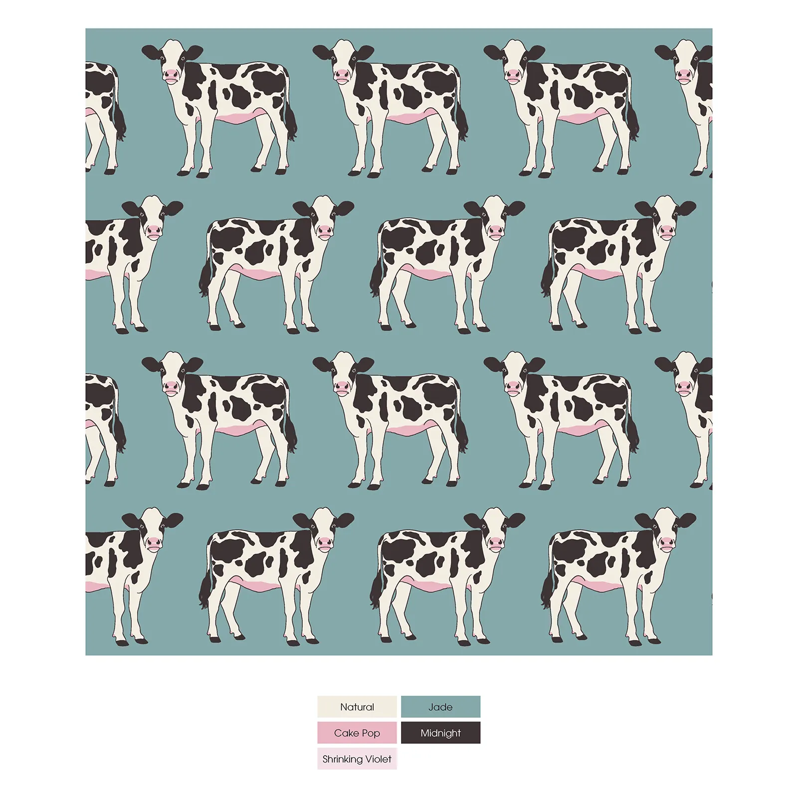 Kickee Pants Print Classic Footie with 2 Way Zipper- Jade Cows