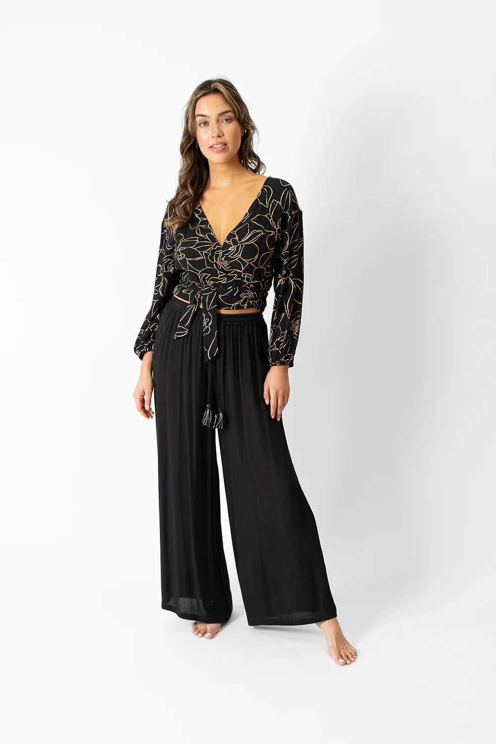 Koy Miami Shine Wrap L/S Top