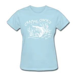 Ladies  Sky Blue  "Crappie Chick's" Crew Neck Short Sleeve T-Shirt