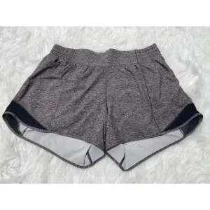 Lululemon Hotty Hot Short High Rise Long 4&quot; Heather Lux Multi Black Sz 10 Tall