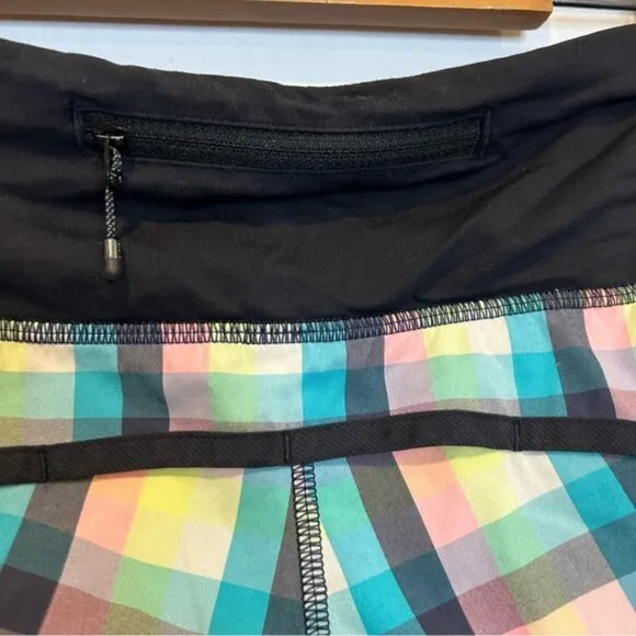 Lululemon Speed Short 2-way Stretch Wee Wheezy Check Bleached Coral Cadet Blue