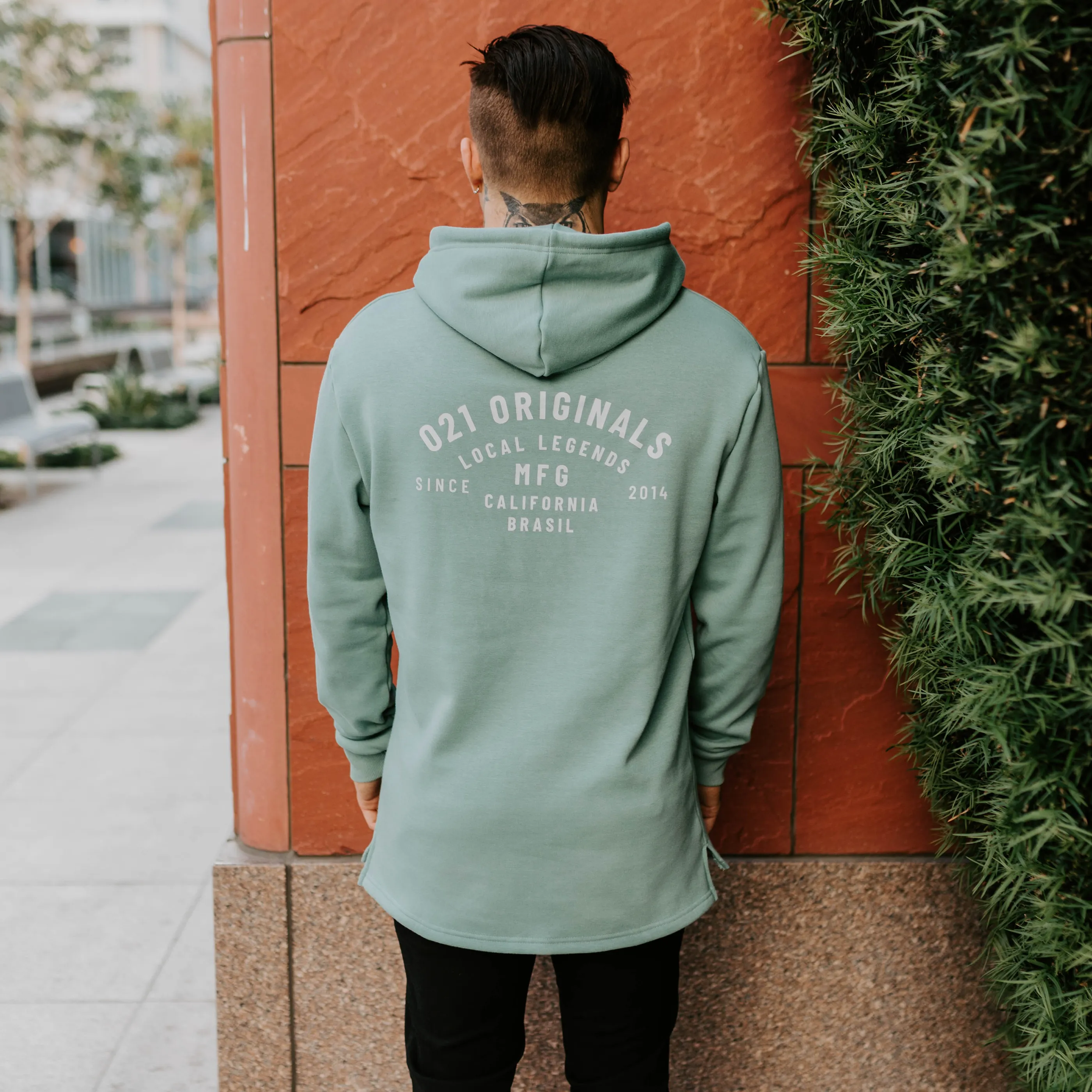 MFG SPLIT-HEM HOODIE - SAGE