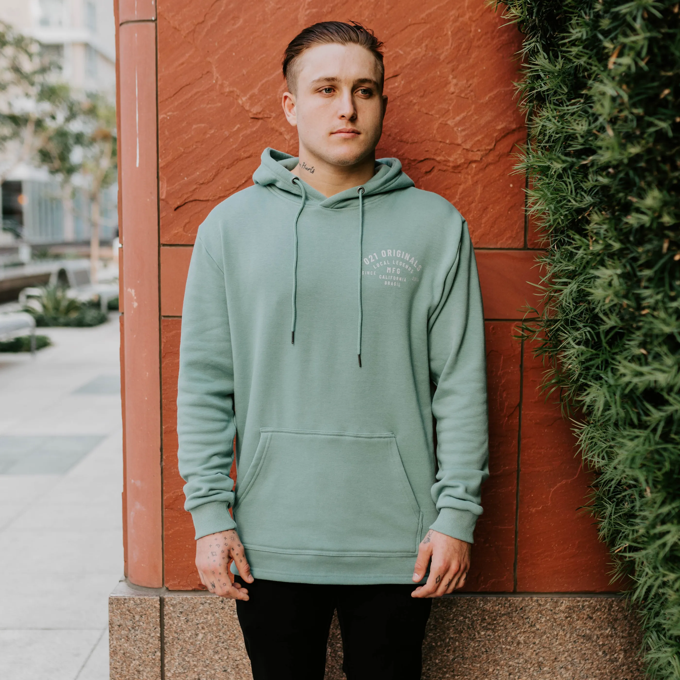 MFG SPLIT-HEM HOODIE - SAGE