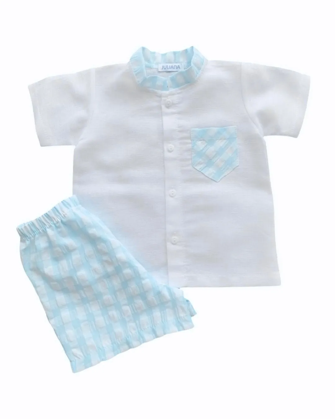 Mint Green Gingham Short Set
