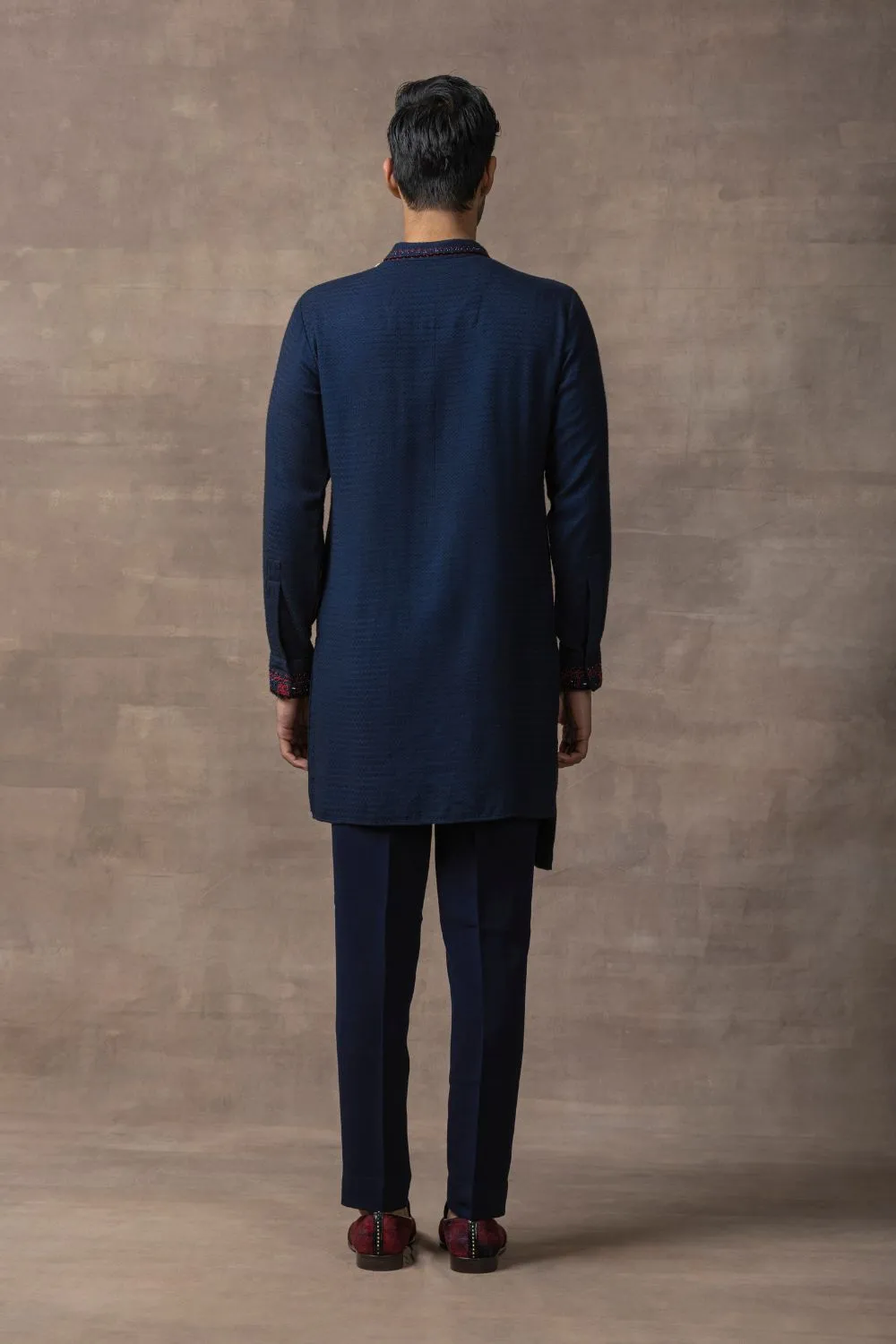 Navy Panel Kurta Set