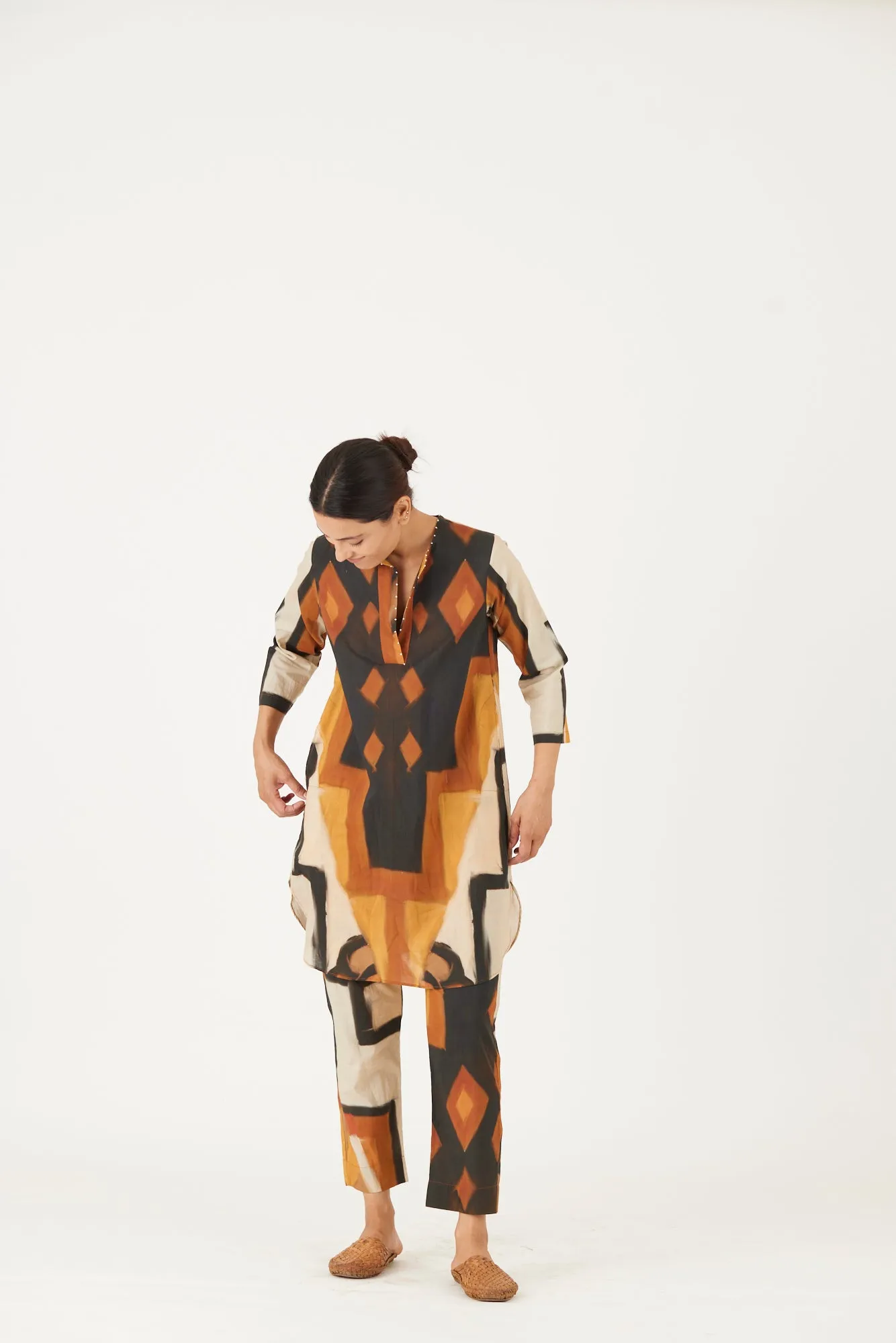 New Season Fall 24/Summer 25-Coord Set-Cotton-Noor Yellow-YAMLS35-Fashion Edit Yam