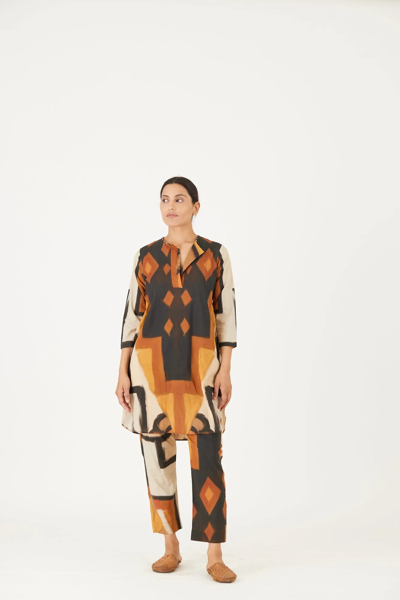 New Season Fall 24/Summer 25-Coord Set-Cotton-Noor Yellow-YAMLS35-Fashion Edit Yam