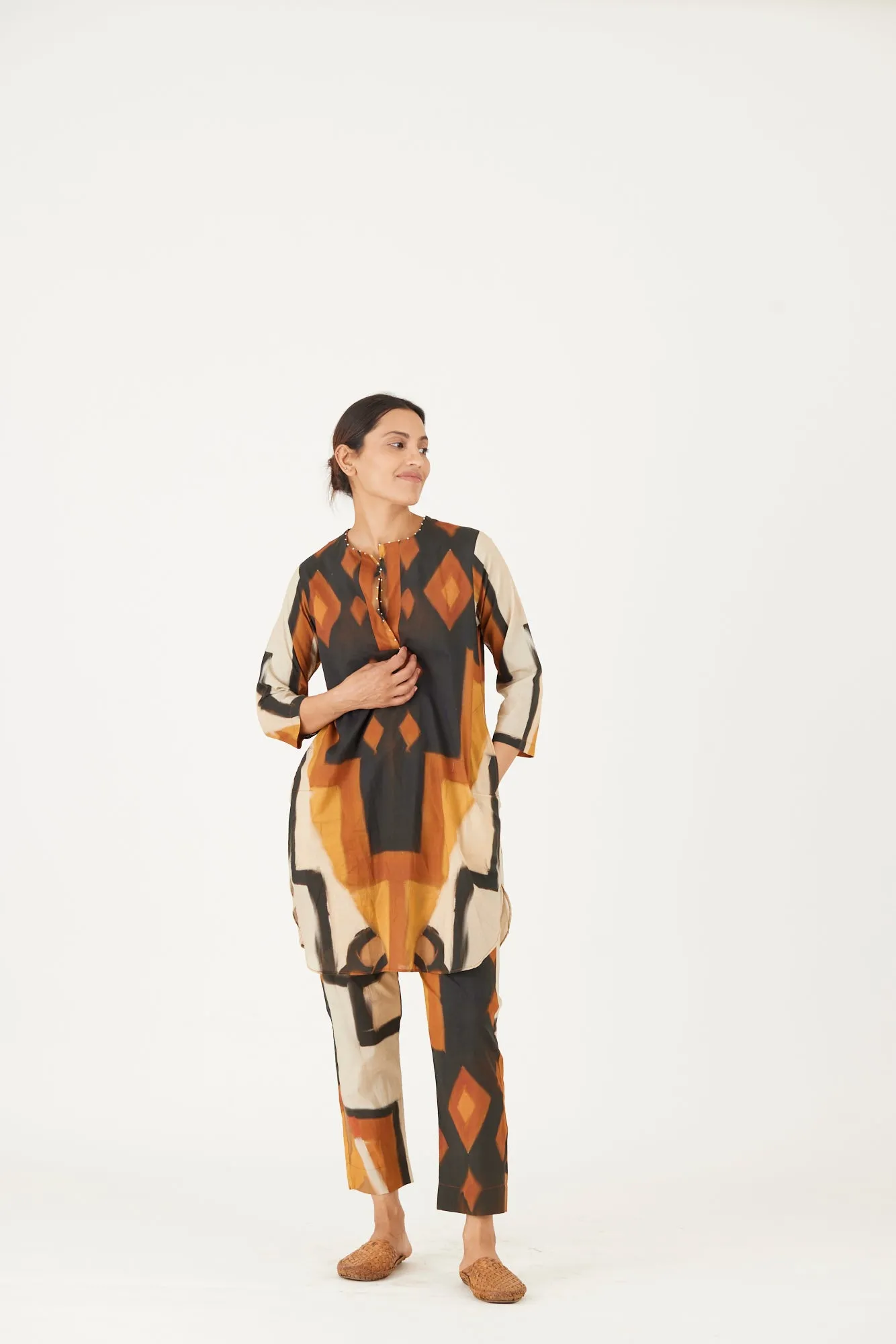 New Season Fall 24/Summer 25-Coord Set-Cotton-Noor Yellow-YAMLS35-Fashion Edit Yam