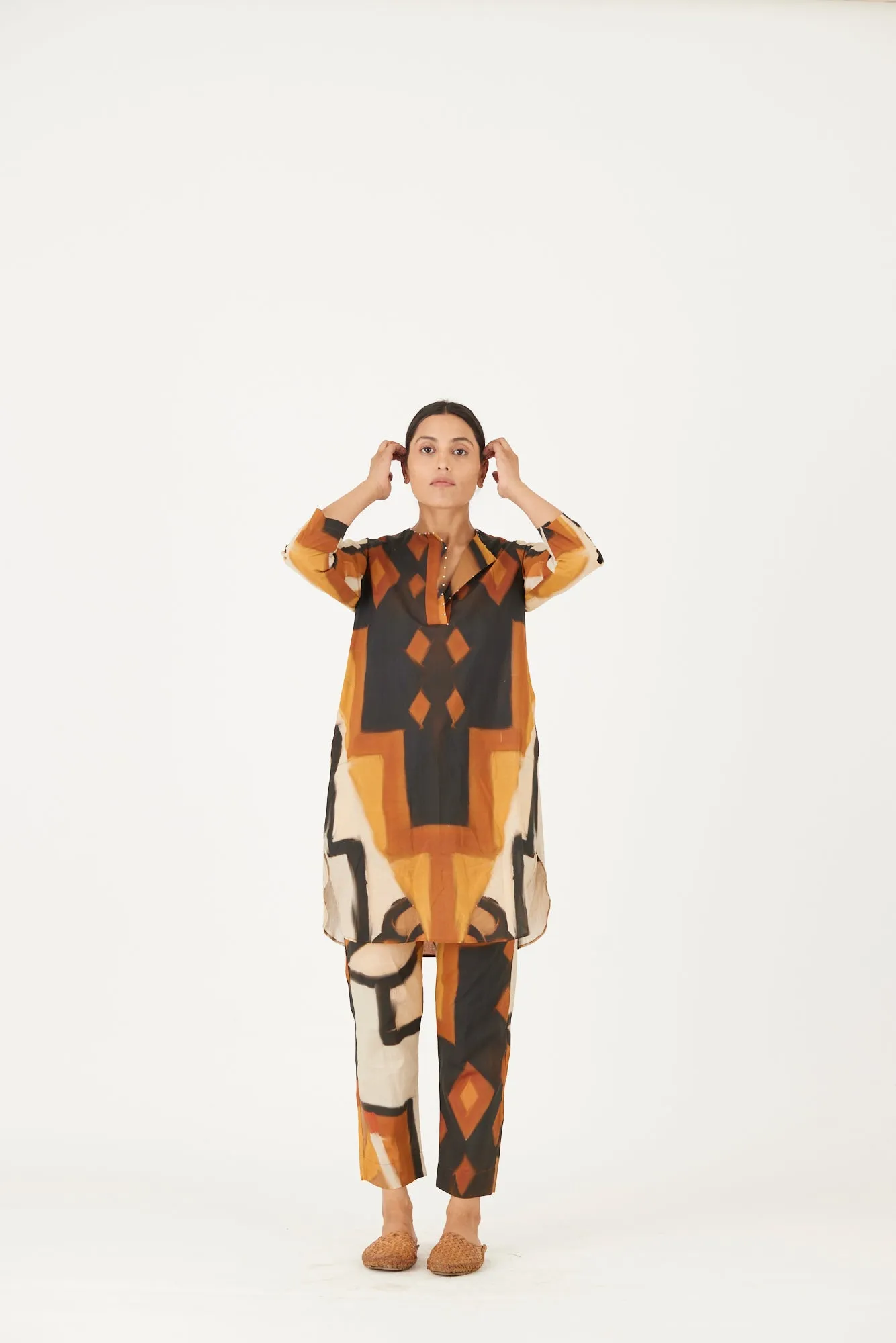 New Season Fall 24/Summer 25-Coord Set-Cotton-Noor Yellow-YAMLS35-Fashion Edit Yam