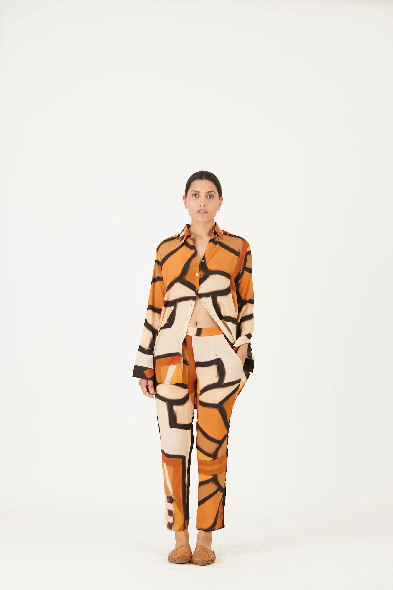 New Season Fall 24/Summer 25-Coord Set-Crepe-Noor Yellow-YAMLS36-Fashion Edit Yam