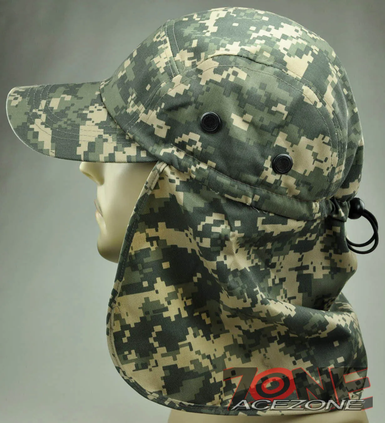 NEW UV SHIELD OUTDOOR SUN PROTECTION EARFLAP SPORT CAP HAT DIGITAL DESERT CAMO